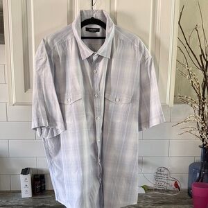 Claiborne Men's Light Gray Plaid Shirt